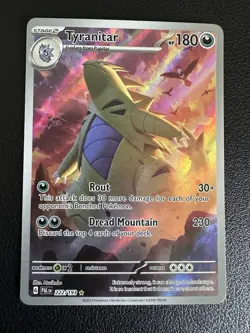 Pokemon TCG Tyranitar Scarlet & Violet Paldea Evolved Holo Card 222/193 IR - Image 1