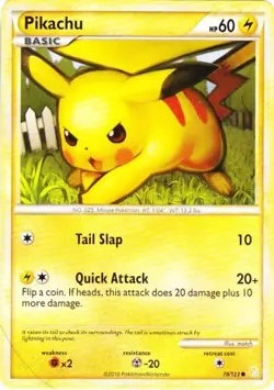 1x Pikachu - 78/123 - Common Moderately Played Pokemon HGSS - Heartgold Soulsilv - Image 1