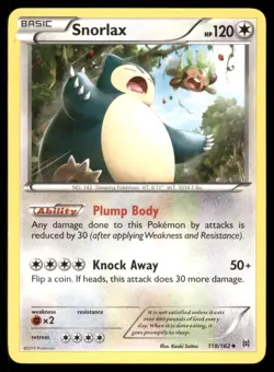 Snorlax 118/162 Uncommon BREAKthrough Pokemon Moderately Played - Image 1