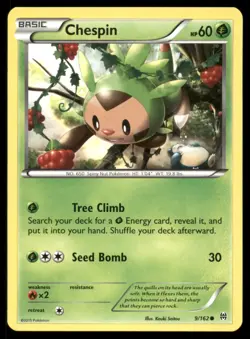 Chespin 9/162 Common BREAKthrough Pokemon Moderately Played - Image 1
