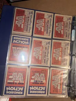 Binder Lot 1985 O-Pee-Chee WWF Wrestling Stars Ringside Action w/ Sealed Pack - Image 5