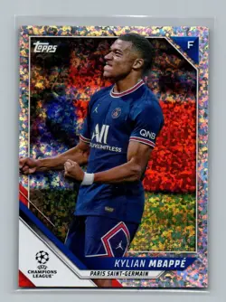 2021-22 Topps UEFA Champions League Kylian Mbappe Sparkle Foil Soccer Card - Image 1