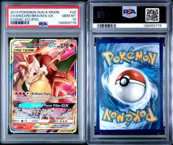 2019 POKEMON SUN & MOON COSMIC ECLIPSE #22 CHARIZARD & BRAIXEN GX PSA 10 - Image 2