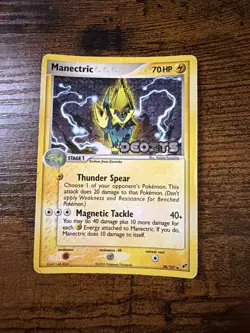 Manectric 38/107 Reverse Holo Uncommon EX Deoxys Stamped Pokemon Card 2005 HP - Image 1
