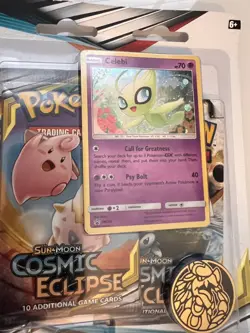 Pokemon TCG Cosmic Eclipse Triple 3 Blister Pack with Celebi Sun Moon - Image 3