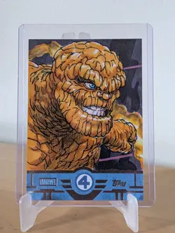 Topps Finest Fantastic Four 2026 Sketch Card 1/1 The Thing By Peejay Catacutan - Image 1