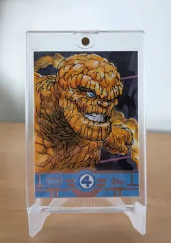 Topps Finest Fantastic Four 2026 Sketch Card 1/1 The Thing By Peejay Catacutan - Image 2