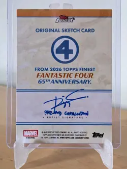 Topps Finest Fantastic Four 2026 Sketch Card 1/1 The Thing By Peejay Catacutan - Image 3