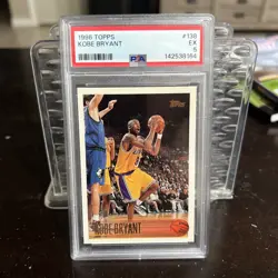 1996 Topps Basketball Kobe Bryant Rookie Card PSA EX 5 Lakers #138 - Image 1