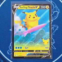 Surfing Pikachu V 008/025 [Celebrations] NM Full Art Pokemon - Image 1