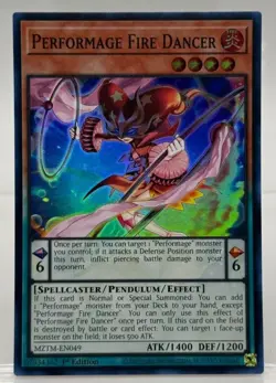 Performage Fire Dancer MZTM-EN049 Yugioh 1st Edition Super Rare NM - Image 1