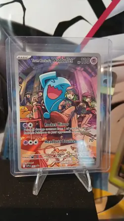 Pokemon TCG Destined Rivals Team Rockets Wobbuffet Promo Card 203 NM Condition - Image 1