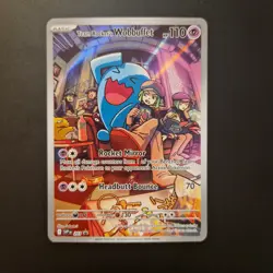 Pokemon TCG Destined Rivals Team Rocket's Wobbuffet Black Star Promo Card #203 - Image 1