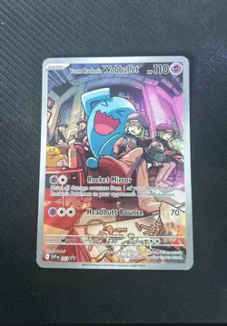 Pokemon TCG Destined Rivals Team Rocket's Wobbuffet Black Star Promo Card #203 - Image 1