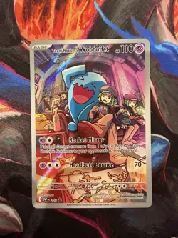 Pokemon TCG Destined Rivals Team Rocket's Wobbuffet Black Star Promo Card #203 - Image 1