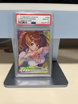PSA 10 – 2024 ONE PIECE OP08-TWO LEGENDS 058 CHARLOTTE PUDDING ALT ART (English) - Image 1