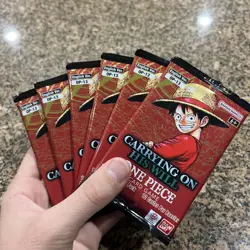 One Piece Carrying On His Will OP-13 6 Booster Packs Lot English - Image 1