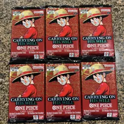 One Piece Carrying On His Will OP-13 6 Booster Packs Lot English - Image 2