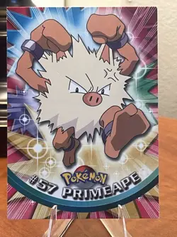 Primeape #57 Topps TV Animation Edition Pokemon Card-regular-black Logo-LP - Image 1