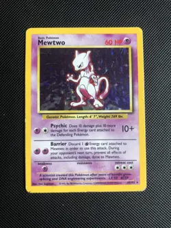 Mewtwo Original Base Set Holo Rare 10/102 Pokemon Card WOTC LP - Image 1