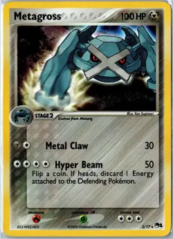 Pokemon Card - Metagross POP Series 1 2/17 2004 Rare Holo Heavily Played - Image 1