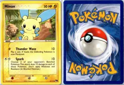 Pokemon Card - Minun POP Series 1 12/17 2004 Common Heavily Played - Image 3