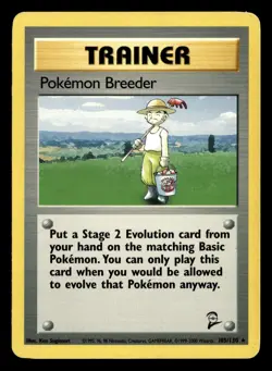 Pokemon Breeder 105/130 Rare Base Set 2 Pokemon Card - Image 2