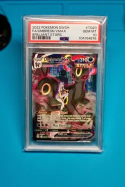 2022 Pokemon Brilliant Stars # TG23 Full Art Umbreon VMAX PSA 10 Card GEM MINT! - Image 1