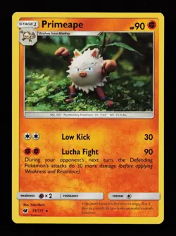 Primeape 51/111 Yuka Morii Rare Crimson Invasion Pokemon Cards - Image 1