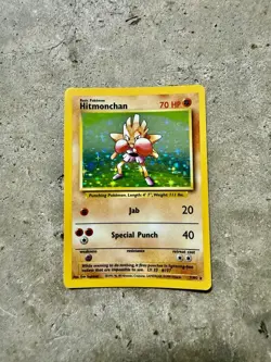 Pokemon Hitmonchan 7/102 Holo Rare Base Set Unlimited 1999 WOTC Vintage Card - Image 1