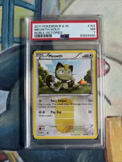 Meowth - 102/101 - Secret Rare Noble Victories PSA 7 Pokemon Card - Image 1