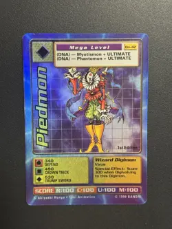 Digimon CCG Piedmon Bo-42 Holo 1st Edition Mega Card 1999 Bandai Vintage - Image 1