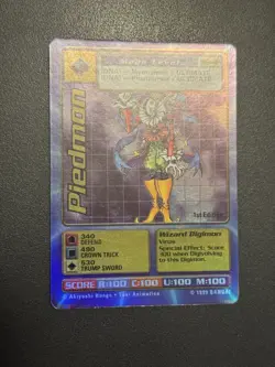 Digimon CCG Piedmon Bo-42 Holo 1st Edition Mega Card 1999 Bandai Vintage - Image 3