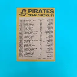 1974 Topps Team Checklist Pittsburgh Pirates Stargell/Al Oliver BASEBALL Card 6A - Image 2