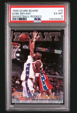 KOBE BRYANT 1996 SCORE BOARD ROOKIE CARD #15 PSA 6 EX-MT LOS ANGELES LAKERS - Image 2