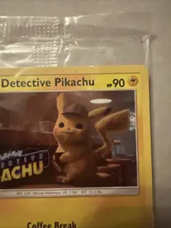 Pokemon TCG Detective Pikachu Stamped Holo Card SM190 Movie Promo Sealed Mint - Image 3