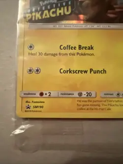 Pokemon TCG Detective Pikachu Stamped Holo Card SM190 Movie Promo Sealed Mint - Image 5