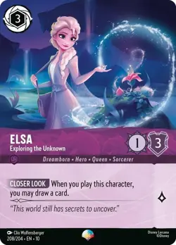 Elsa - Exploring the Unknown (Epic) 208/204 Whispers in the Well Holo Lorcana NM - Image 2