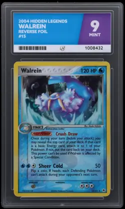 ACE 9 Walrein 15/101 | EX Hidden Legends Reverse Holo Graded Pokemon Card - Image 1