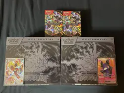 Pitch Black Pokemon Lot Of 4 Ct. With Two Bonus Cards 2x ETBs 2x Bundles - Image 1
