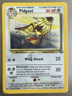 Pidgeot 8/64 Jungle Set Rare Holo Vintage Pokemon TCG Card Damaged - Image 1