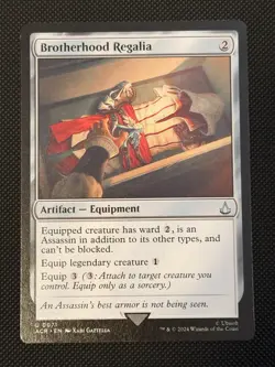 Brotherhood Regalia Assassin's Creed Magic: The Gathering Card NM Condition - Image 1