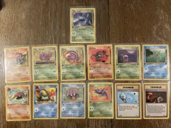 1st Edition Pokemon Fossil Lot 13 Cards - Golbat, Graveler, Zubat (LP/MP) - Image 1