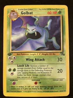 1st Edition Pokemon Fossil Lot 13 Cards - Golbat, Graveler, Zubat (LP/MP) - Image 2