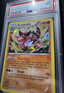 PSA 9 Krookodile Cracked Ice Holo B&W Emerging Powers 62/98 Pokemon TCG Card - Image 3