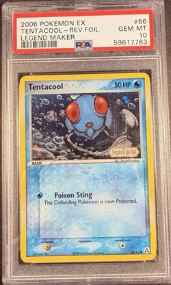 2006 Pokemon EX Legend Maker 66 Tentacool Reverse PSA 10 Gem Mint - Image 1