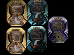 SET OF 5 Pokemon Trading Card Game Metal Tins Darkrai Slaking Tyranitar - Image 1