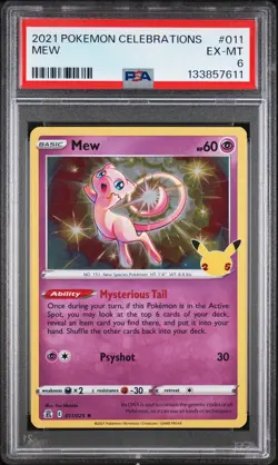 2021 Pokemon Celebrations #011 Mew PSA 6 - Image 1
