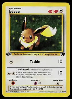 Pokemon Card - Eevee Team Rocket 55/82 1st Edition Common - Image 1