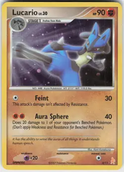 Lucario 3/11 Holo Common DP Trainer Kit: Manaphy & Lucario Pokemon Holo NM - Image 2